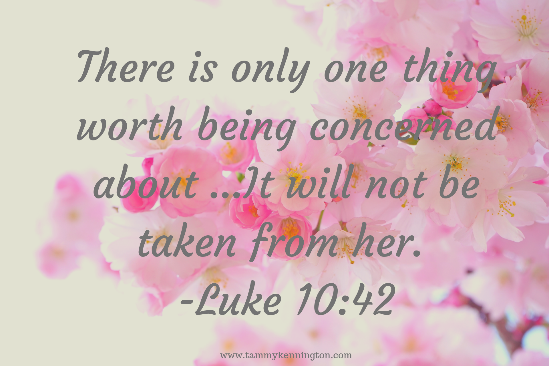 There is only one thing worth being concerned about ...It will not be taken from her.